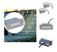 vidaXL Encastrés muraux LED pour escaliers 2 pcs 44x111x56 mm - Éclairage extérieur
