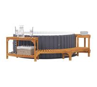 vidaXL Enceinte de Bain à remous Demi-Ronde Marron 272 x 120 x 55,5 cm, Entourage en Bois d'acacia pour Bain, Cadre extérieur Minimaliste, Spa de Jardin résistant à l'eau, protégé UV