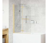 vidaXL Enceinte de Douche Doré 95 x 140 cm Verre ESG et aluminium