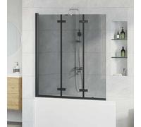 vidaXL Enceinte de Douche Noir 130 x 138 cm Verre ESG et aluminium