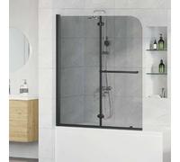vidaXL Enceinte de Douche Noir 95 x 140 cm Verre ESG et aluminium