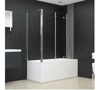 vidaXL Paroi de douche 120x69x130 cm verre trempé transparent