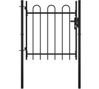 vidaXL Enkele poort met boog vorm 100x75 cm144361 Noir G