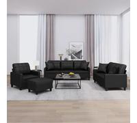 vidaXL Ensemble 4 pcs - Noir