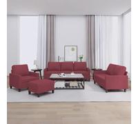 VIDAXL Ensemble 4 pcs - Rouge bordeaux