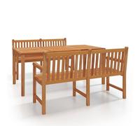 Vidaxl Ensemble À Dîner De Jardin 3 Pcs Bois De Teck Massif