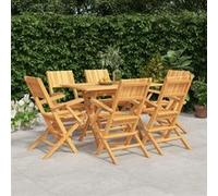 Ensemble à Dîner de Jardin 7 pcs, Ensemble à Manger avec Table et Chaise, Ensemble de Salon, Meubles de Terrasse, 3155010