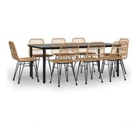 Vidaxl Ensemble À Dîner De Jardin 9 Pcs Résine Tressée