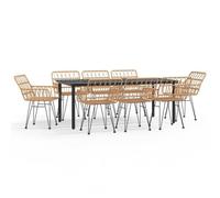 Vidaxl Ensemble À Dîner De Jardin 9 Pcs Résine Tressée