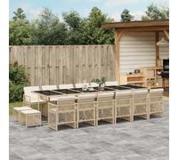 vidaXL Ensemble à manger 17 pcs - Beige