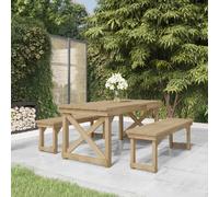 vidaXL Ensemble de jardin 3 pièces pin massif imprégné