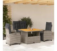 vidaXL Ensemble à manger 4 pcs Gris Résine tressée