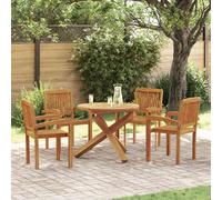 vidaXL Ensemble à manger 5 pcs - Bois de teck massif