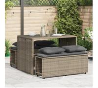 vidaXL Ensemble à manger de jardin 3 pcs coussins gris résine tressée 4003904