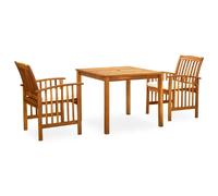 vidaXL Ensemble à manger de jardin 3 pcs et coussins - Acacia