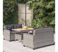 vidaXL Ensemble à manger de jardin 3 pcs Résine Gris