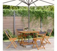 vidaXL Ensemble à manger de jardin 5 pcs anthracite bois massif