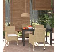vidaXL Ensemble à manger de jardin 5 pcs - Beige