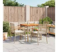 vidaXL Ensemble à Manger de Jardin 5 pcs - Beige Poly Rotin
