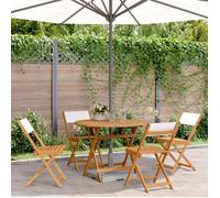 vidaXL Ensemble de jardin 5 pièces tissu et bois massif blanc crème