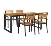 vidaXL Ensemble de jardin 5 pièces en bois massif d'acacia et métal