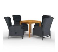 vidaXL Ensemble à manger de jardin 5 pcs - Gris Foncé
