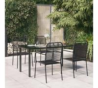 vidaXL Ensemble à manger de jardin 5 pcs - Noir