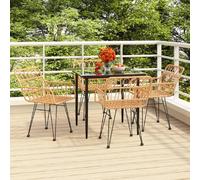 vidaXL Ensemble de jardin 5 pièces Résine tressée Poly rotin