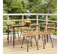 vidaXL Ensemble de jardin 5 pièces en poly rotin Marron G