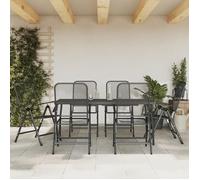 vidaXL Ensemble à manger de jardin 7 pcs anthracite métal maille 3211822