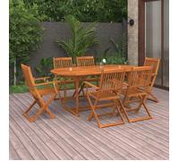 vidaXL Ensemble de jardin 7 pièces 180x90x75 cm bois massif acacia