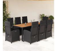 Vidaxl Ensemble à manger de jardin 9 pcs - Noir
