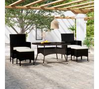 vidaXL Ensemble à manger de jardin 9 pcs Noir