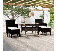 vidaXL Ensemble à manger de jardin 9 pcs - Noir
