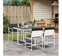 vidaXL Ensemble à manger de jardin avec coussins 5 pcs blanc textilène 3295103