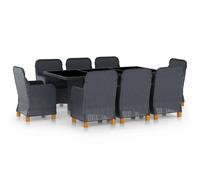 vidaXL Ensemble à manger d'extérieur 9pcs - Résine tressée