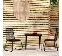 VidaXL Ensemble à manger jardin 3 pcs - Noir