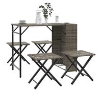 vidaXL Ensemble à manger jardin 5 pcs - Gris