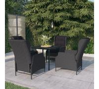 vidaXL Ensemble à manger jardin 5 pcs - Gris foncé