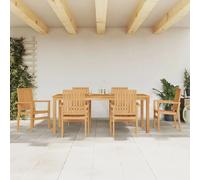 vidaXL Ensemble à manger jardin 7 pcs Bois de teck solide