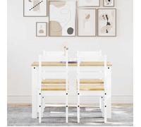 vidaXL Ensemble à manger Panama 5 pcs - Blanc, bois de pin massif