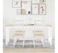 vidaXL Ensemble à manger PANAMA 5 pcs blanc bois de pin massif 3345211