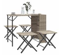 vidaXL Ensemble à manger pliable 5 pcs - Gris clair