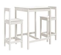 vidaXL Ensemble de bar de jardin 3 pièces en bois de pin massif Blanc 3154736