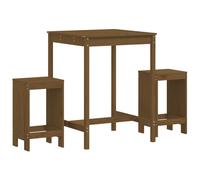 vidaXL Ensemble bar de jardin 3 pièces pin massif brun miel