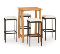 vidaXL Ensemble bar de jardin 5 pièces avec coussins Marron