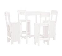 vidaXL Ensemble bar de jardin 5 pièces blanc pin massif