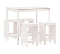 vidaXL Ensemble bar de jardin 5 pièces blanc pin massif