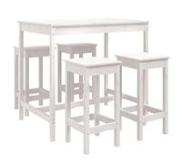 vidaXL Ensemble bar de jardin 5 pièces blanc pin massif