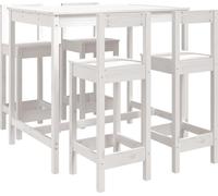vidaXL Ensemble bar de jardin 5 pièces blanc pin massif